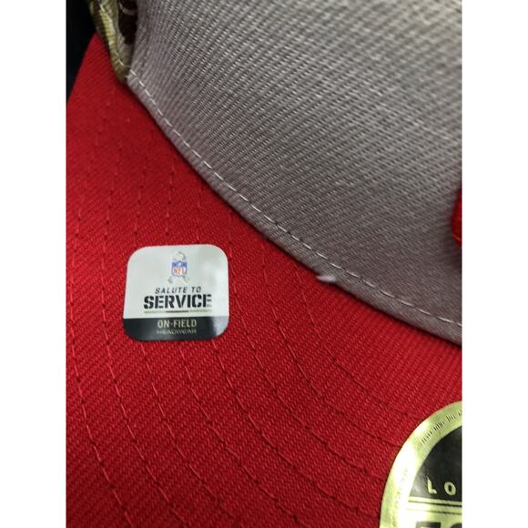 NEW ERA KANSAS CITY CHIEFS MENS TAN 2023 SALUTE TO SERVICE 59FIFTY FITTED HAT - Picture 6 of 15